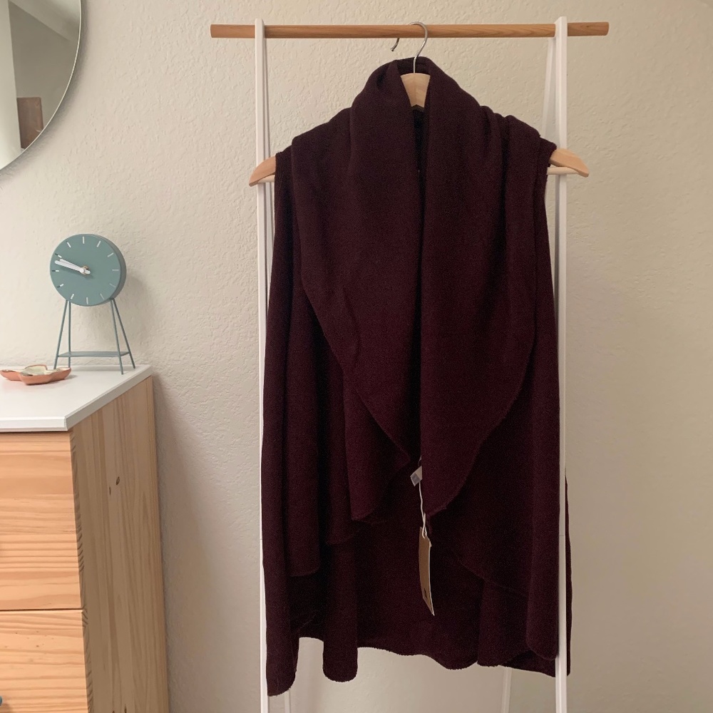 Shawl Vest Plum Purple